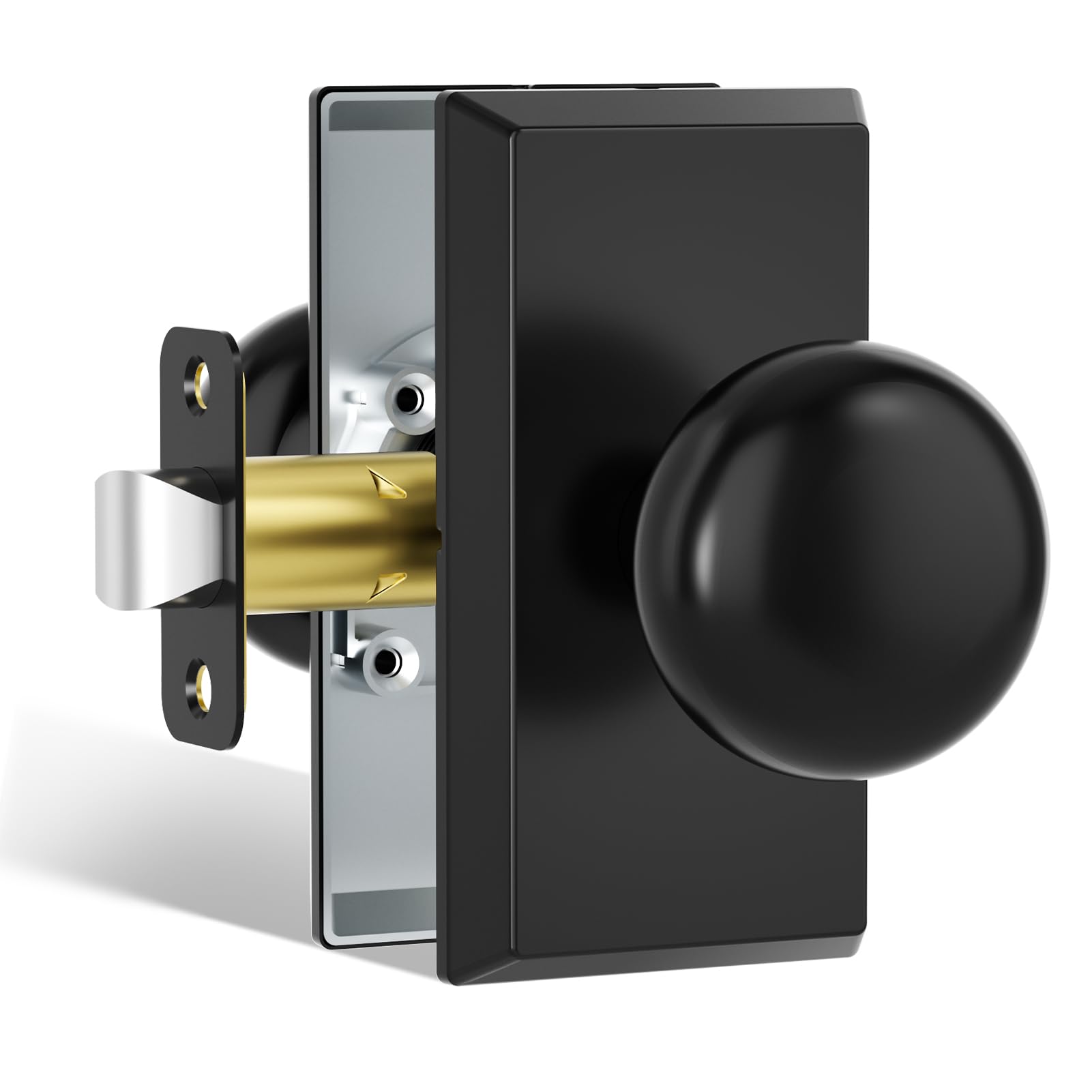 Matte Black Door Knobs - Privacy Lock & Modern Design -14