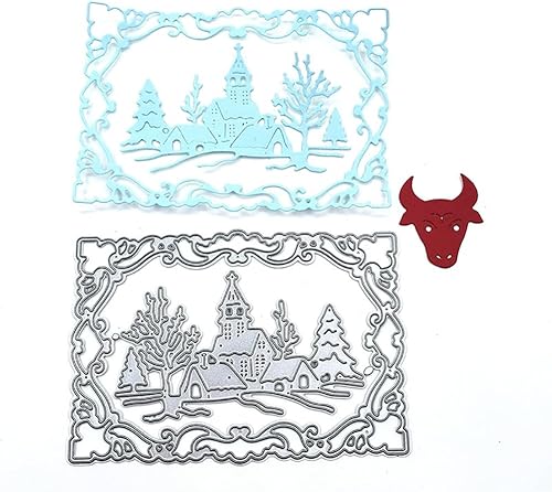 Miniatura 2 de 2 troqueles para hacer tarjetas, troqueles de corte de Navidad, fondos 3D, marco de corte de metal, decoración de álbum de bricolaje, decoración de