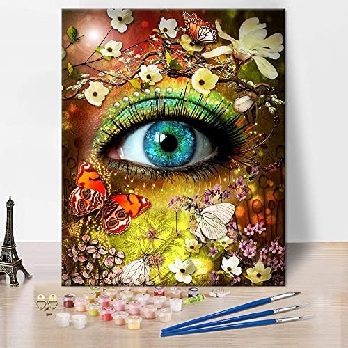 Painting by Numbers for Adults, DIY Paint by Numbers Rainbow Flower, Succulent Plants Paint by Numbers Kits with Brushes and Acrylic Pigment, 16x20 Inch Paint by Numbers for Home Decor Without Frame