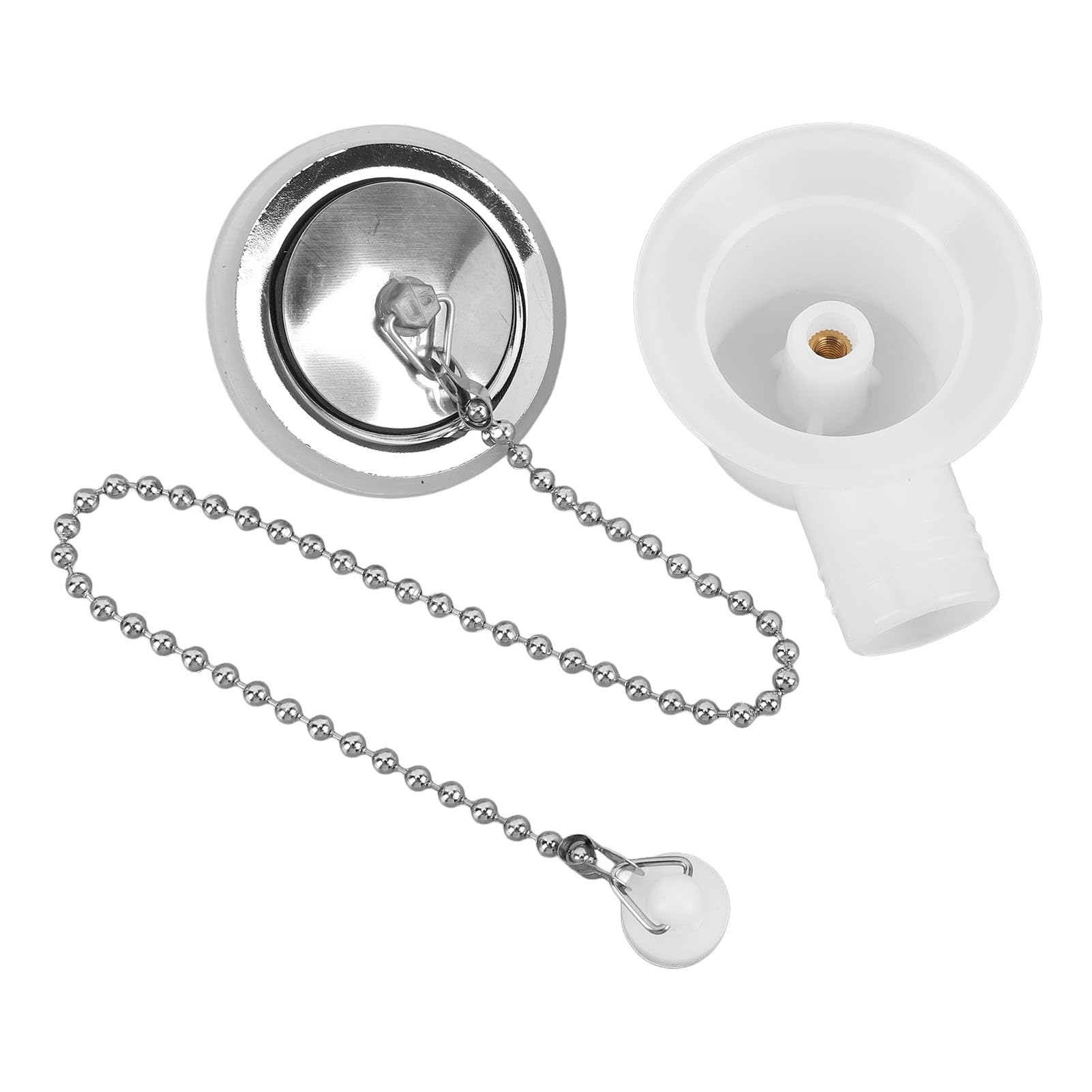 Connettore di Scarico per lavello del Camper, in Acciaio Inox ad Angolo retto, Adattatore per Spine salvaspazio, con Struttura di Tenuta, per lavelli per Camper