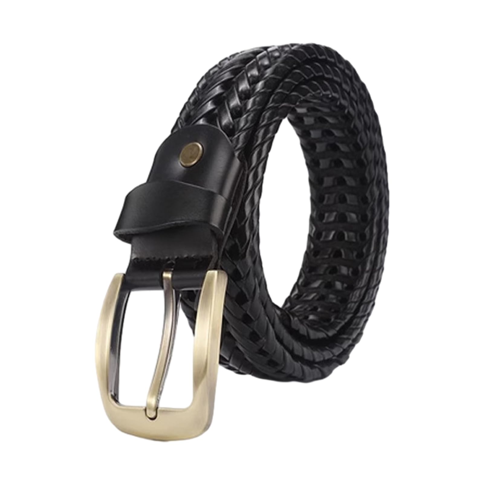 QUXVUIS Elegant And Attractive Braided Vintage Belt For Men Fashion Men Braid Belt Leather Adjustable Woven Match For Any Outfit, Black
