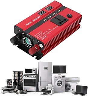 Jadpes Onduleur Solaire Haute Puissance, DC12/24V à AC 220V Convertisseur d'énergie Solaire de Voiture à onduleur Haute Puissance pour mélangeurs, aspirateurs, Outils électriques