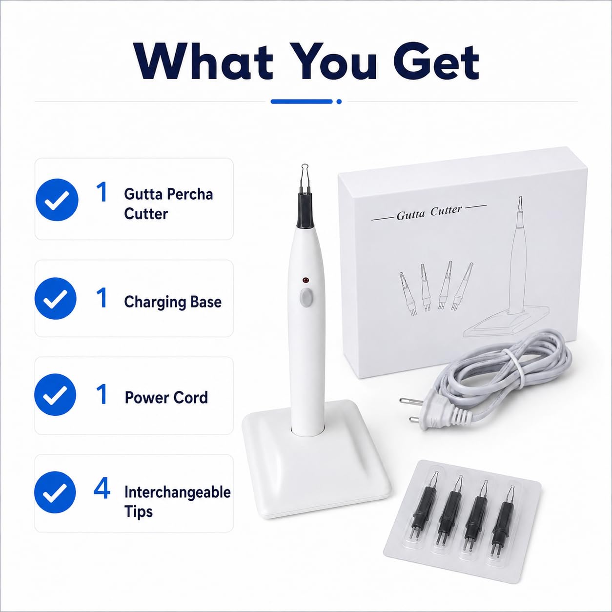 Dental Guttapercha Tooth Cortador de encías Endo Gutta Cutter Temperatura máxima 260 ℃ + 4 agujas para fiebre, cortador dental, para odontología profesional, clínica o laboratorio