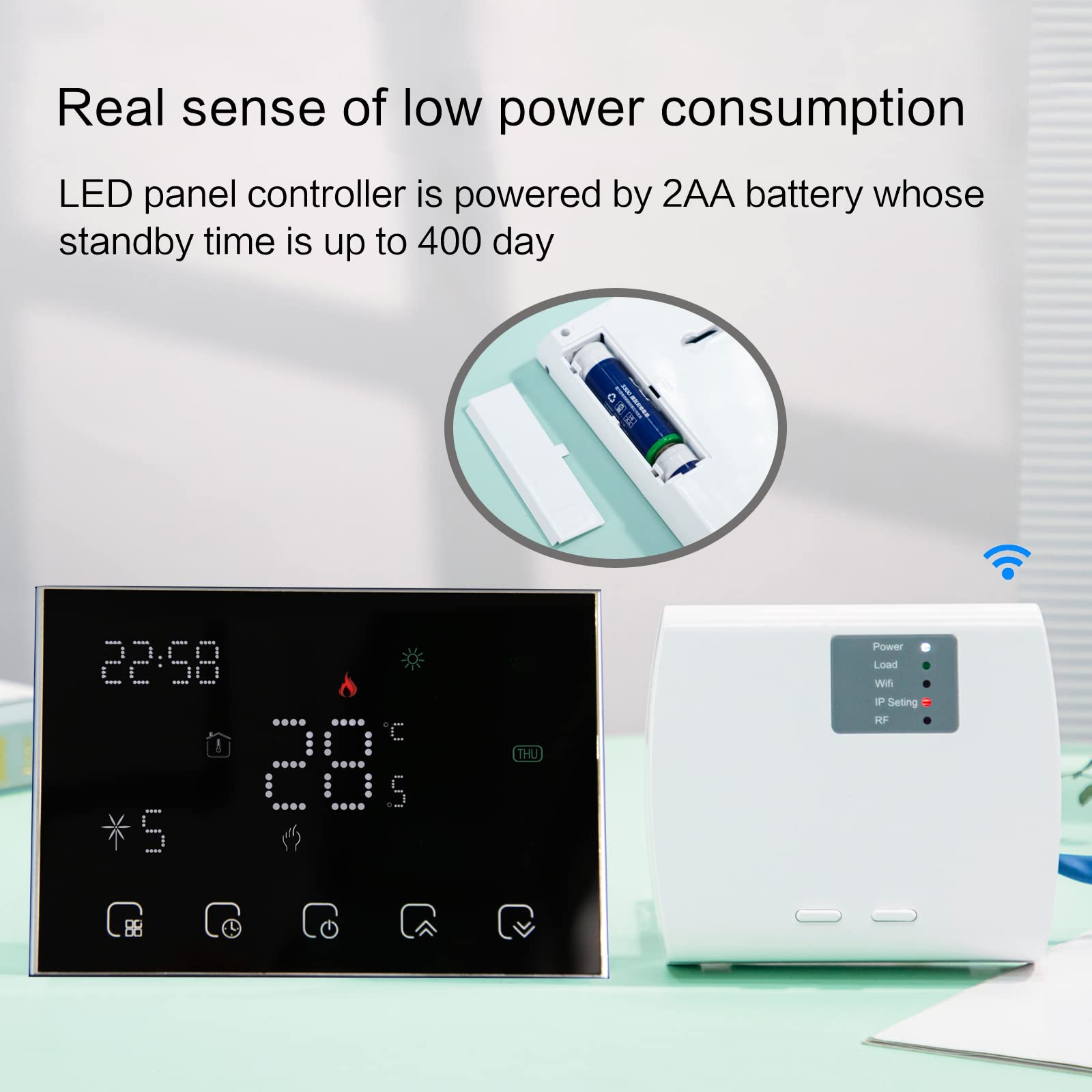 Termostat Smart RF Wifi dla kotła gazowego/wody programowalne ogrzewanie Termostat ścienny do pokoju Współpracuje z Alexa Google Home Wyświetlacz Dotykowy Wireless Regulator Temperatury
