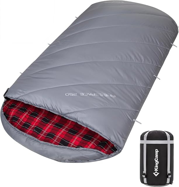 KingCamp Sleeping-Bags Sac de couchage pour adultes, temps froid & Grande chaleur extra large & Étendu XL Sacs de couchage portatifs étanches à l'eau