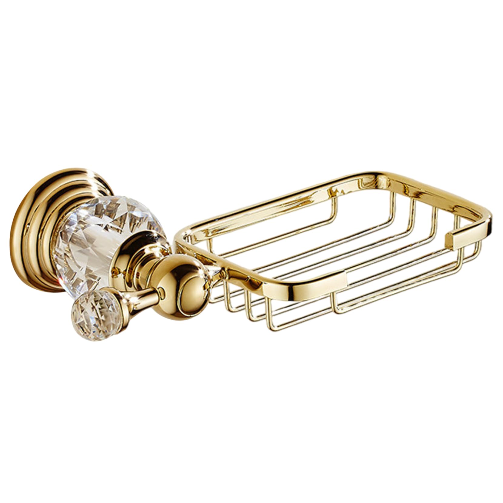 Toilet Roll Holder, Crystal Toilet Paper Holder Wall Mount Exquisite Modern Gold Bathroom Tissue Hanger for Bathroom, Kitchen, Style1