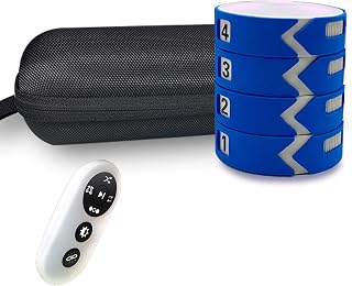 MJDHS Entrenamiento con luz de reacción para Entrenamiento de Velocidad y Agilidad, Luces de Entrenamiento de reacción, Control Remoto de 4 Modos(lámpara 3/4/6/8/10 opcion)(Size:4pcs,Color:Azul)