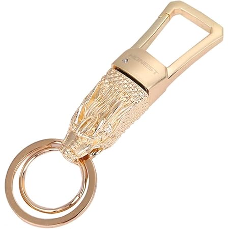 Amazon Co Jp Queen B キーホルダー キーリング 龍 ドラゴン ダブル リング メンズ カラビナ フック おしゃれ かっこいい デザイン 車 家 鍵 チェーン ストラップ ゴールド シューズ バッグ