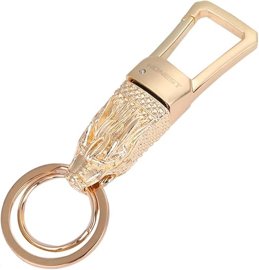 Amazon Co Jp Queen B キーホルダー キーリング 龍 ドラゴン ダブル リング メンズ カラビナ フック おしゃれ かっこいい デザイン 車 家 鍵 チェーン ストラップ ゴールド シューズ バッグ