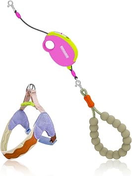 Small Dog Walk & Control Set Retractable Leash + No-Pull HarnessXXS, Lightweight Portable Travel Gear for Everyday Walk, Training, and Outdoor Adventures