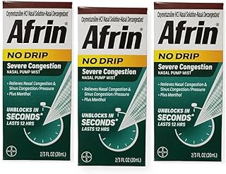 Afrin No Drip Severe Congestion 12 Hour Nasal Spray, 20 ml ( Pack of 3 )