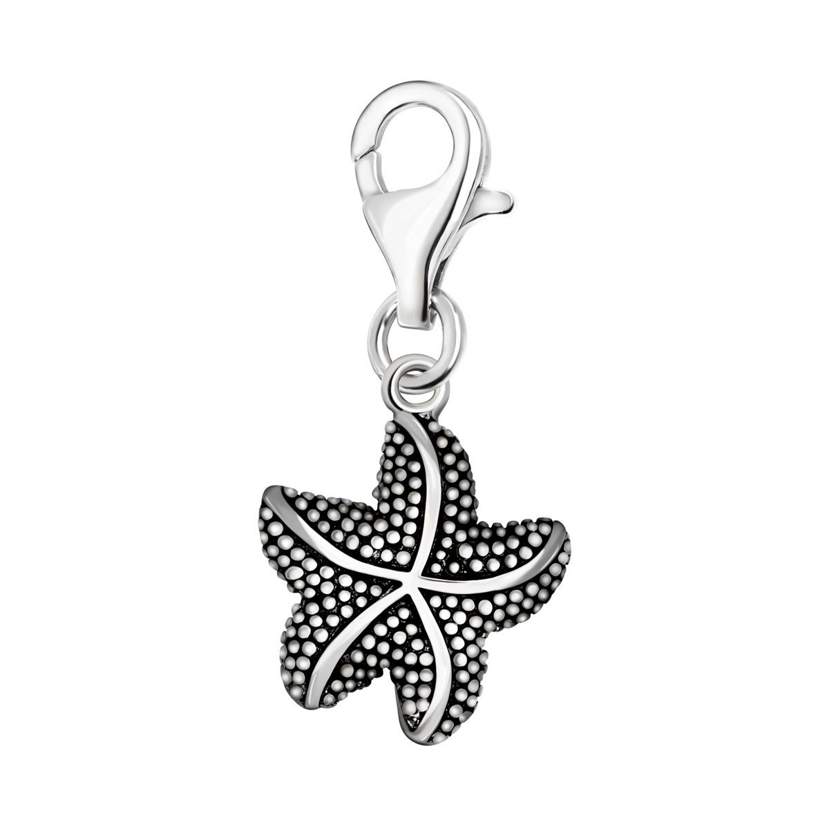 Quiges Donna Ciondolo Charm in Argento Animali Marini per Braccialetti di Charm e Bead