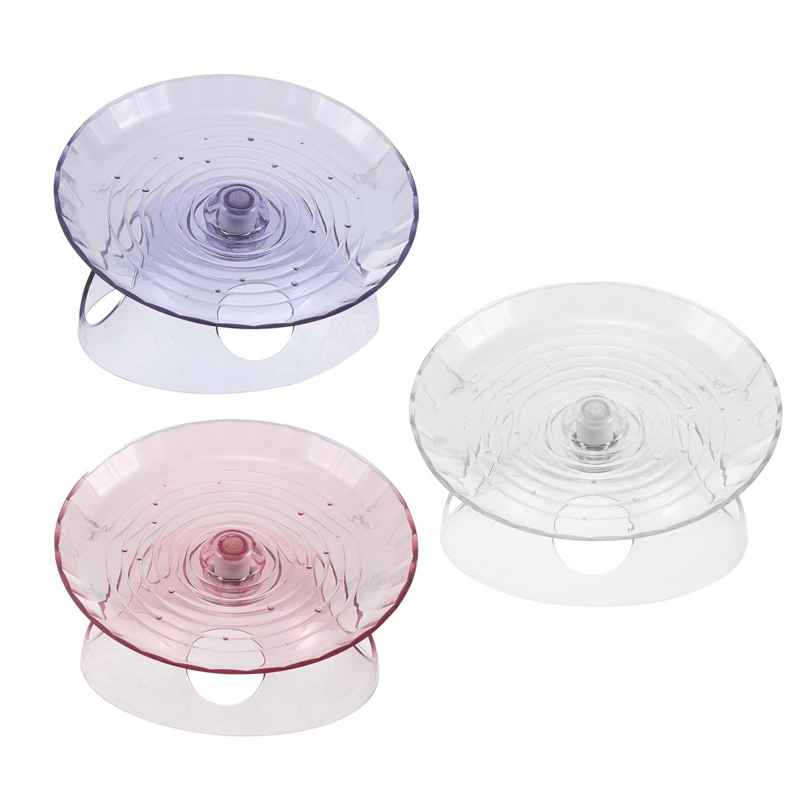 Roue D’Exercice Silencieuse pour Hamster avec Abri Intégré, Lot de 3 Pièces Transparent, Bleu et Rose – de Course pour Petits Animaux, Accessoire de Cage pour Souris et