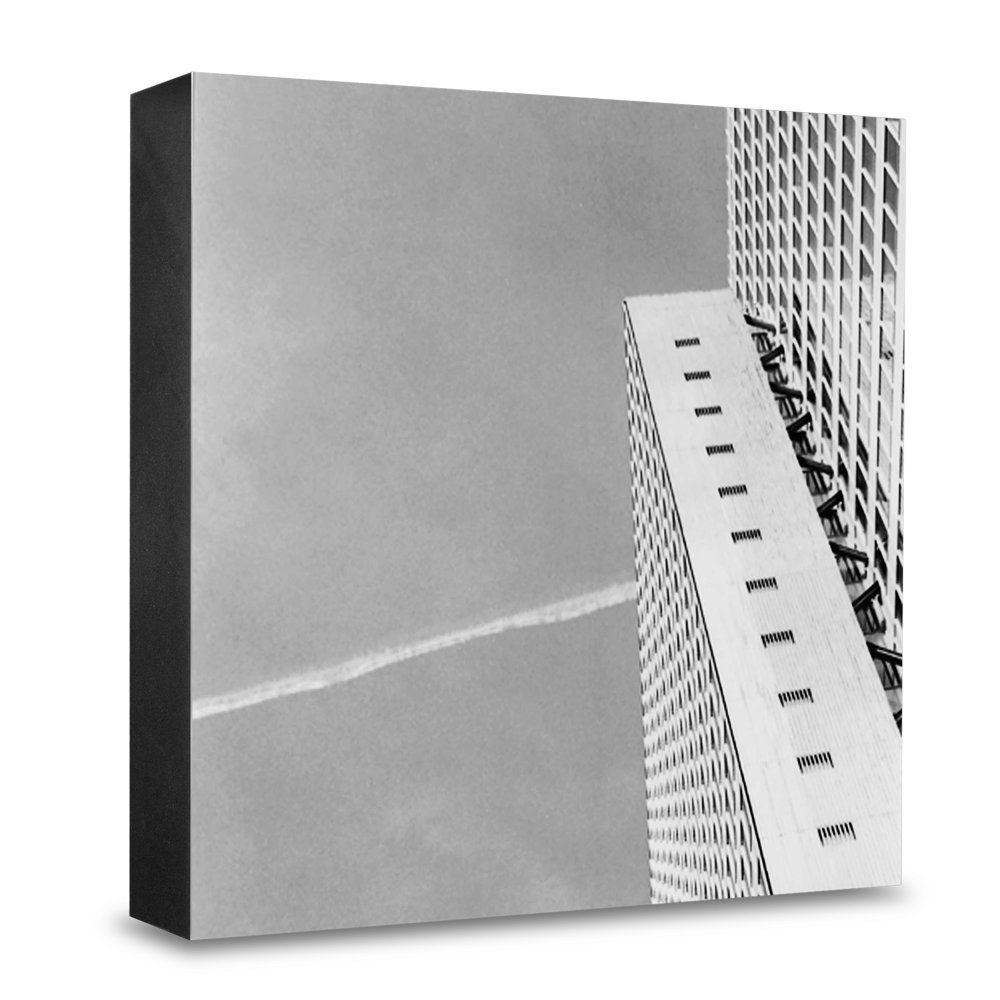 Tableau bois Düsseldorf photo architecture noir et blanc décoration murale