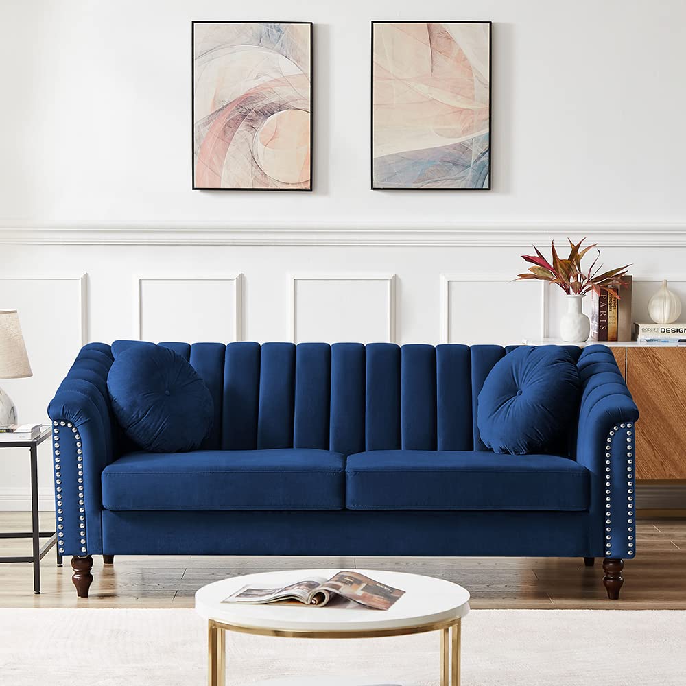 Buy 75" Premium Tufted Velvet Sofa Couch, Antetek 3 Seater Upholstered