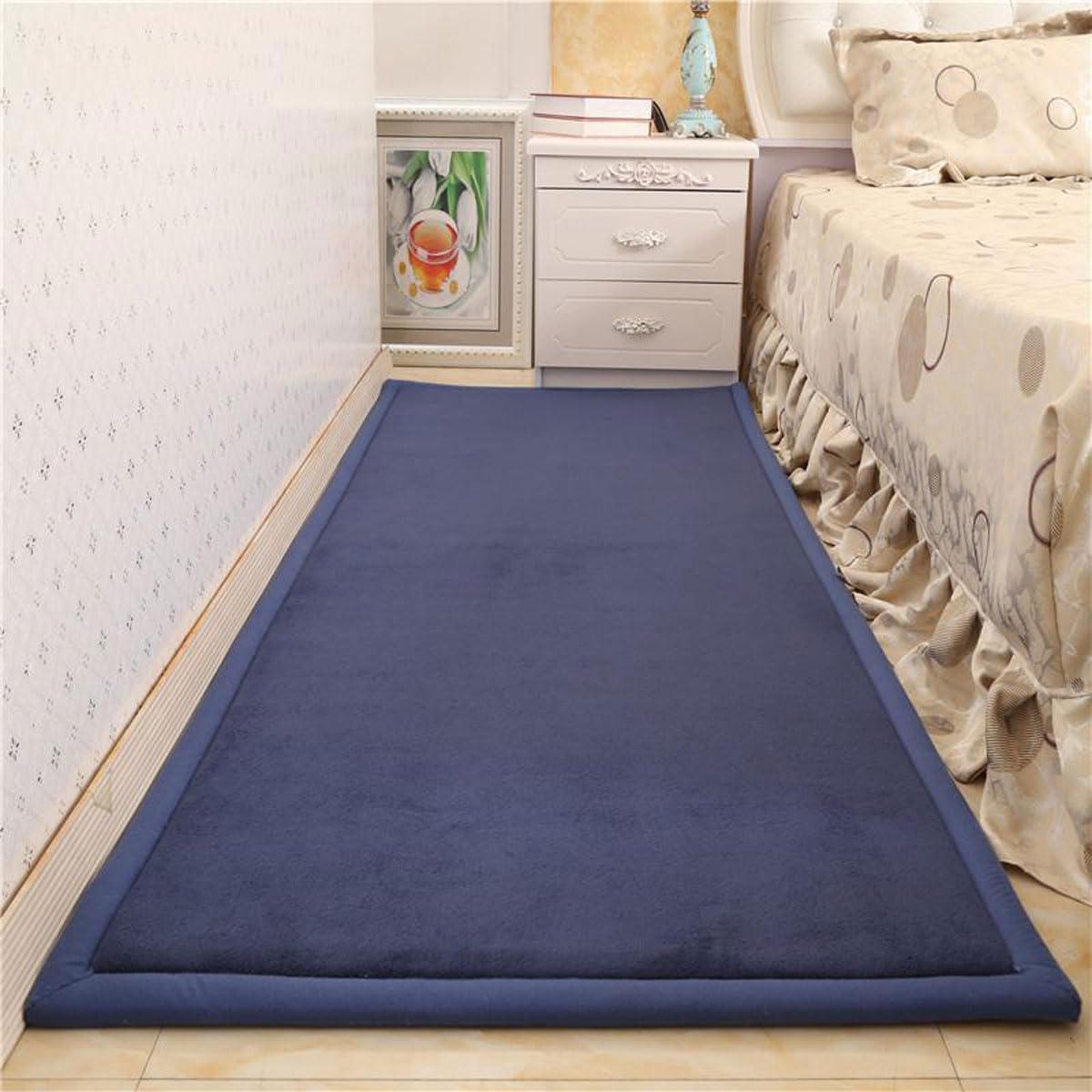 Dmkjdzsw Play Crawling mat for Nursery Baby, Extra Soft Activity Floor Mat for kids Playroom Bedroom-Navy Blue-100 * 200cm