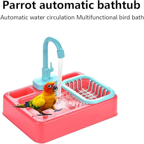 Miniatura 3 de Yoruii Loro bañera bañera bañera bañera automática con grifo caja de baño automática multifuncional nuevo pájaro bañera de la ducha de pájaros