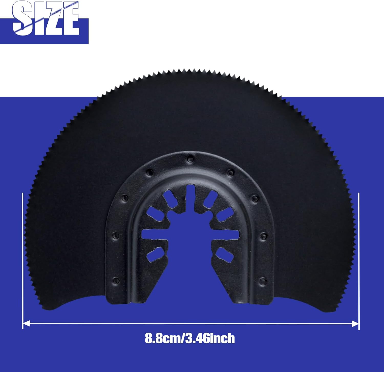 5Pcs Semi Circular Oscillating Saw Blades for Cutting Wood Plastic Soft Metal 3-1/2 Inch (88mm) Quick Release Saw Blades Compatible with Dewalt,Ryobi,Milwaukee,Fein and Rockwell