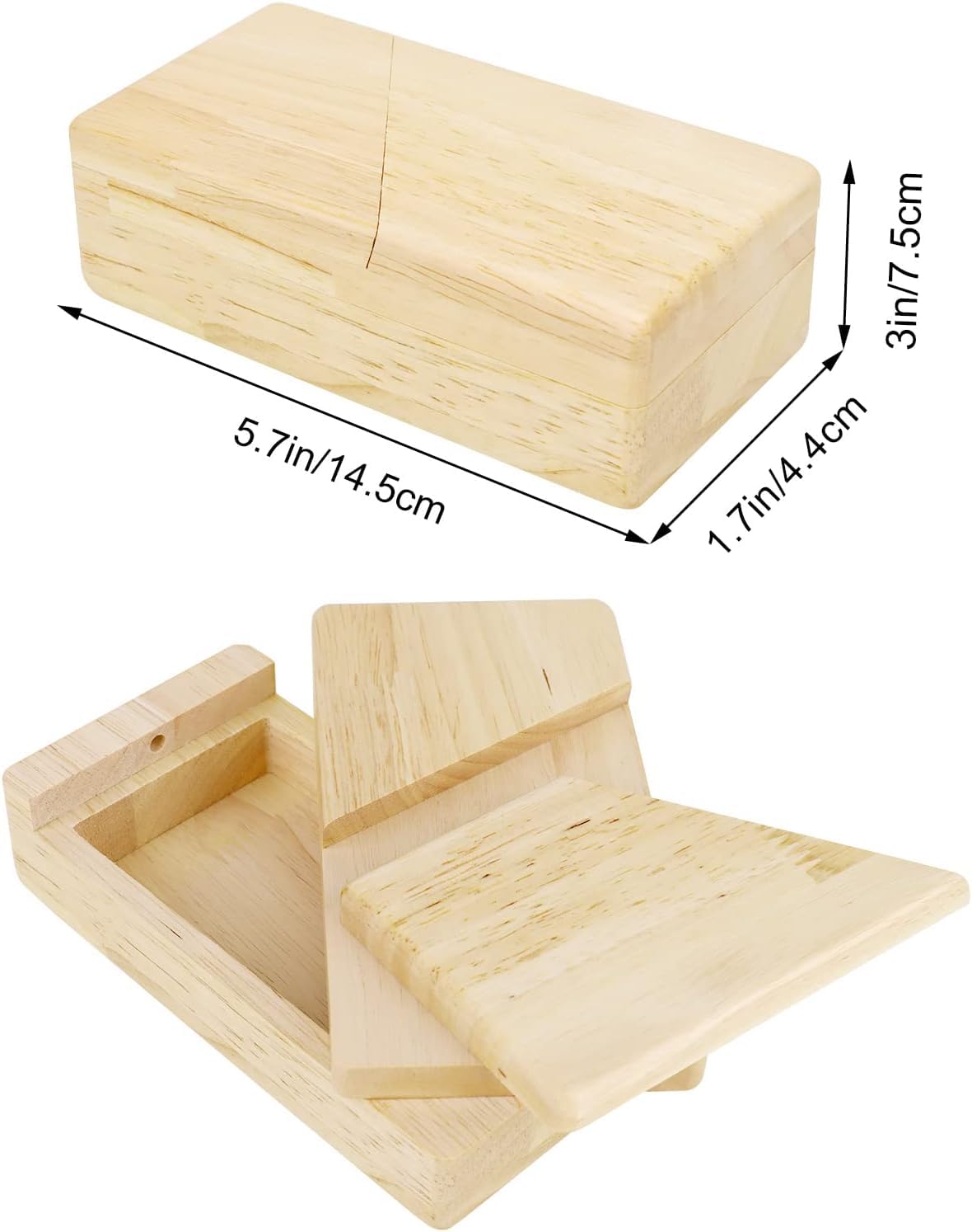 Impossible Mystery Puzzle Box, Secret Opening Mechanism, Hidden Drawer Challenge (Natural), 5.7 * 3 * 1.7 Inches / 14.5 * 7.5 * 4.4 Cm - Image 3