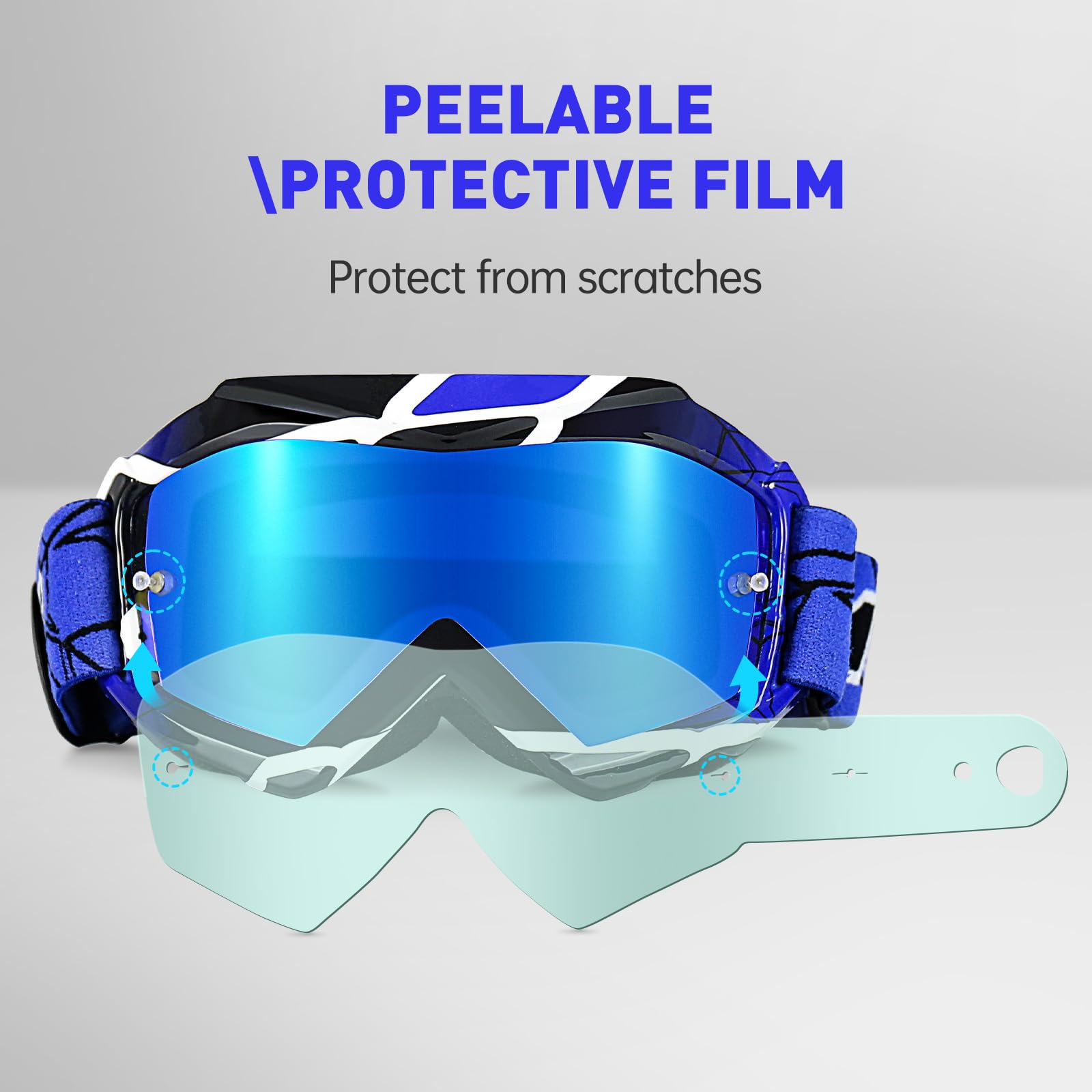 Lunettes de motocross pour enfants, Lunettes de Protection de sécurité réglables, Lunettes de Ski d 'anti-UV d'anti-buée Coupe-Vent pour Activités Extérieures