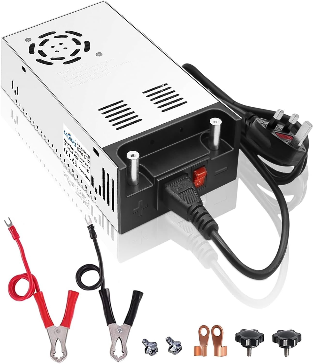 EAGWELL 12V Power Supply 600W Universal SMPS 240V to DC 12V Converter 50A 600W Adjustable Switching Power Supply for RV,Pump CCTV, LED Strip Lights, Industrial