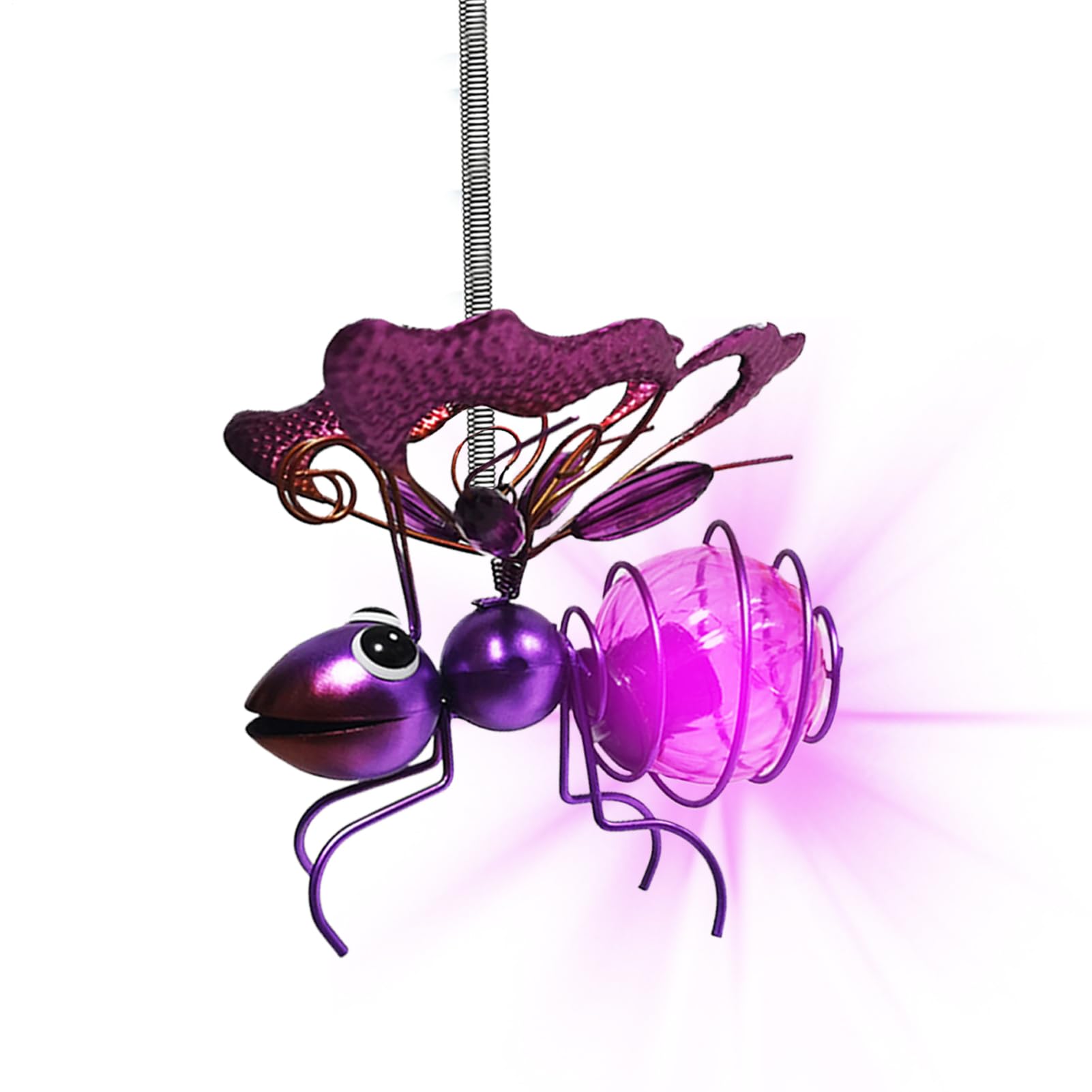 Shenrongtong Solar-Powered Hanging Bee Light, Solar LED Garden Lantern, Metal Statue Garden Decoration, Blue Bee Solar Fairy Lights, Outdoor Garden Statue