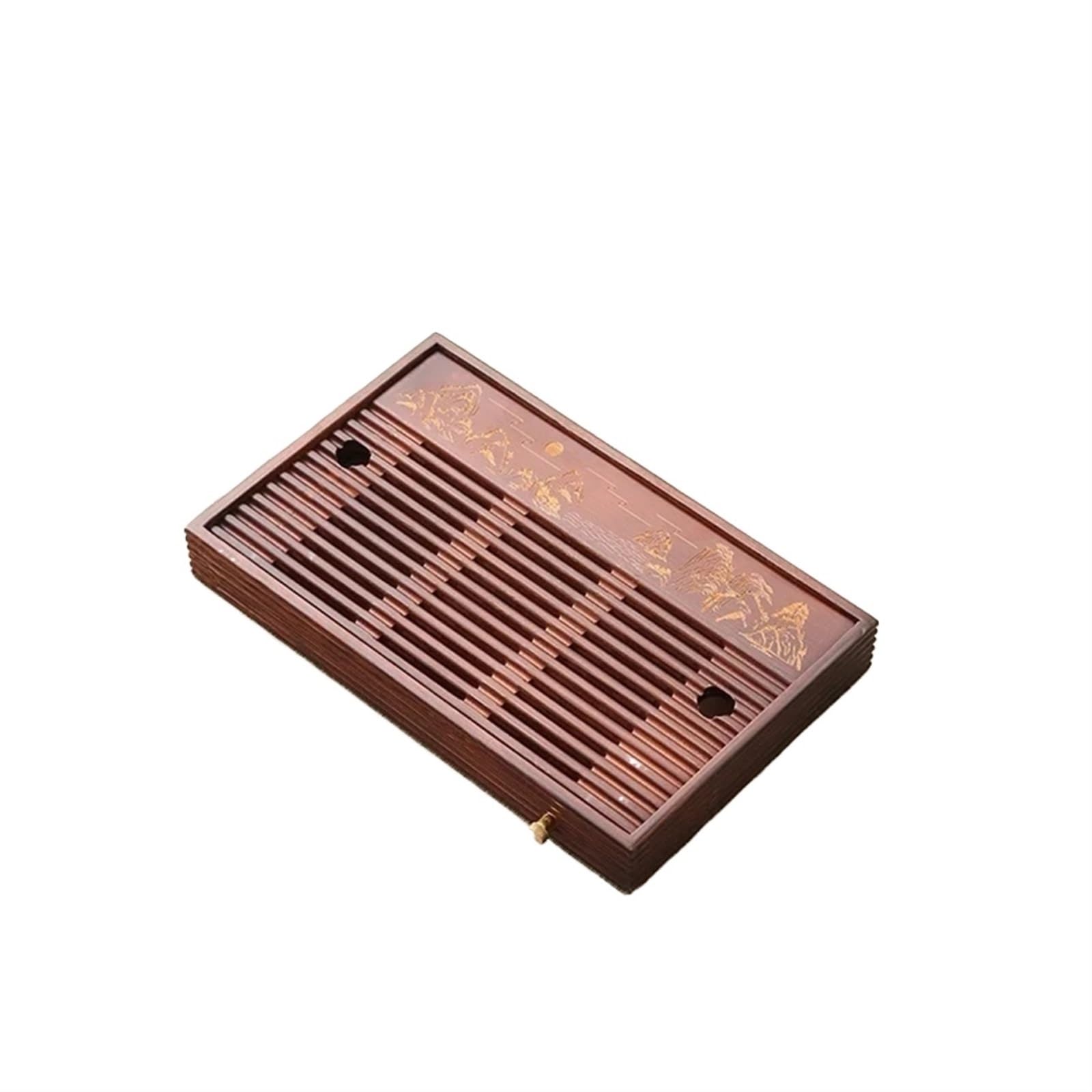 Bandeja Bandeja de té de Madera for el hogar y la Cocina, Bandeja de Madera portátil for Servir Mesa de té, Bandeja Decorativa for café y té(32x20x4cm)
