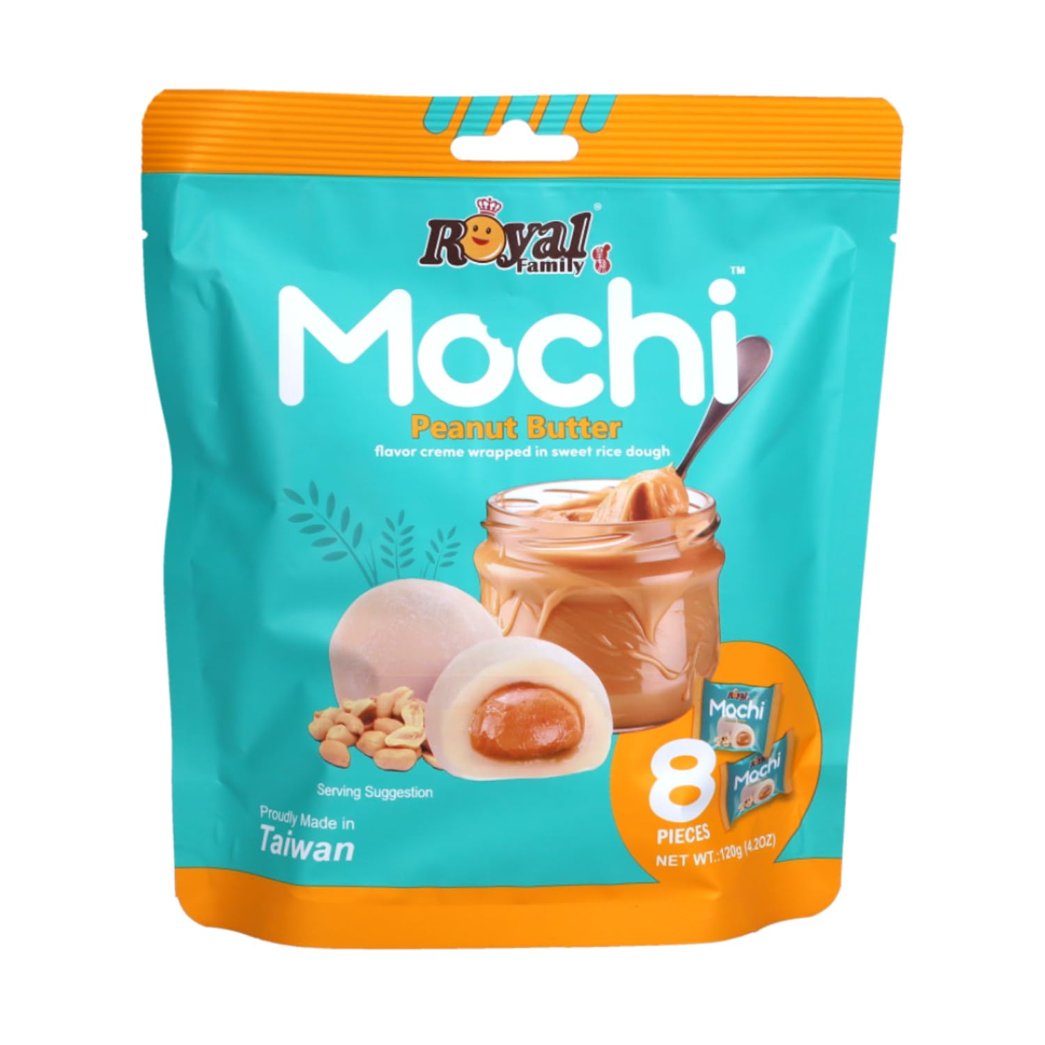 Royal Family - Mochi Peanut Butter Vegan Wrapped in Sweet Rice Dough 8 Pieces, 120g (Imported-Taiwan)-image-31