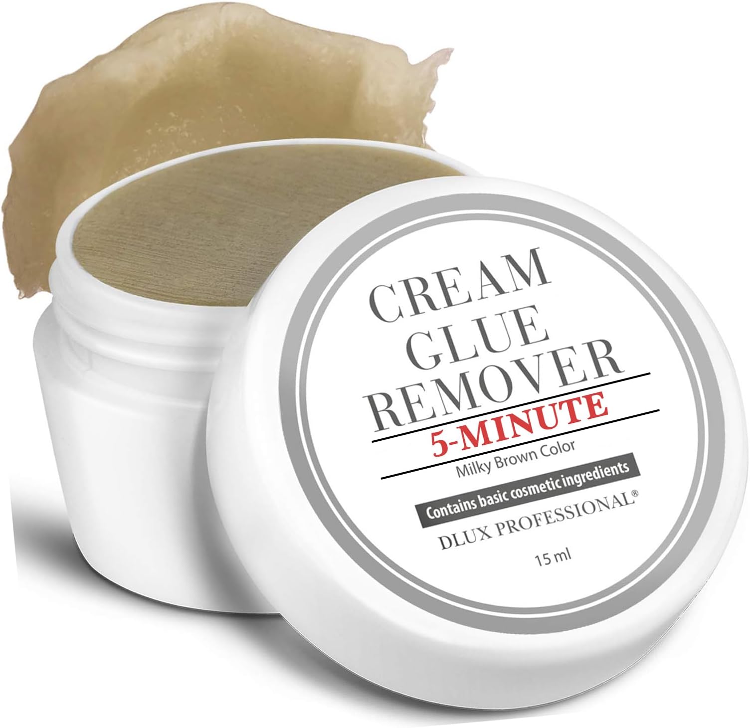 Eyelash Extensions Cream Glue Remover - 15ml, Natural Pigment, Professional Eyelashes Extensions Adhesive Remover Cream Type, Fast Dissolution, Eyelash Extension Supplies, Oatmeal Color