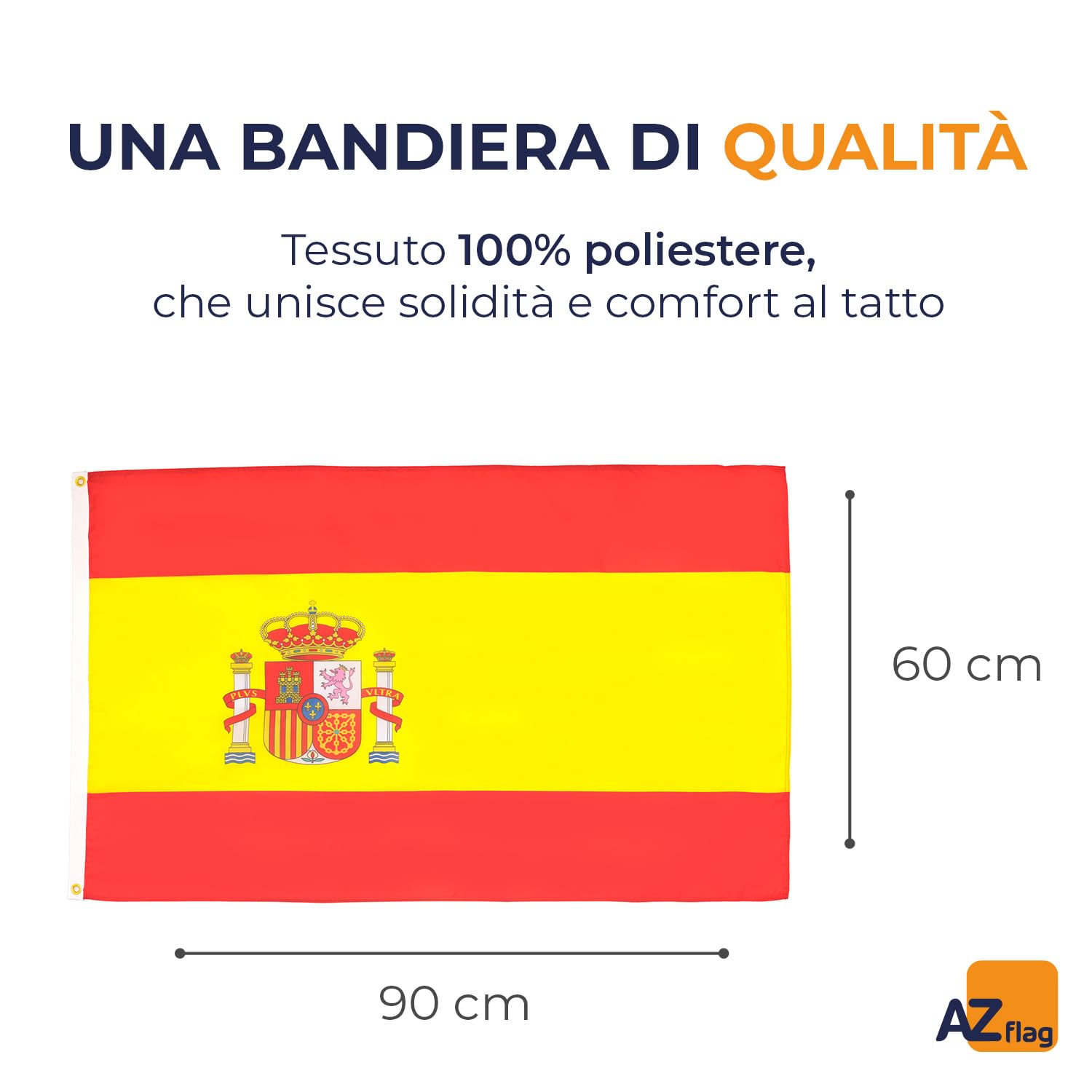 BANDIERA SPAGNA 90x60cm - GRAN BANDIERA SPAGNOLA 60 x 90 cm Poliestere leggero - Bandiere - AZ FLAG