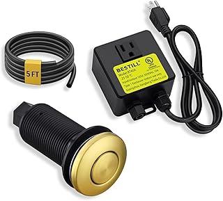 BESTILL Garbage Disposal Air Switch Kit in Brushed Brass,UL Listed(E530042) | Compatible with Kohler Vibrant Brushed Moderne Brass Faucets