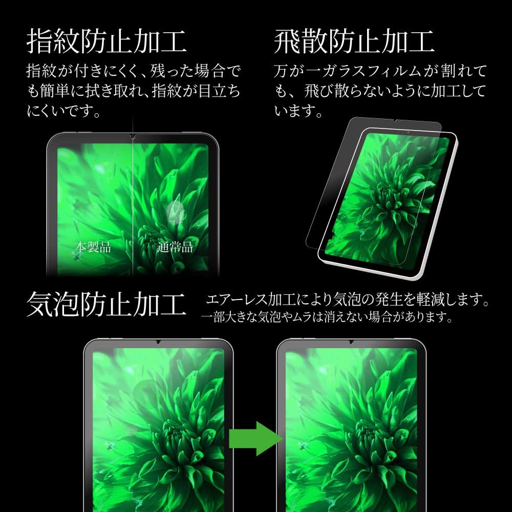 Biagge LP-MITMM21FGM iPad Mini (6th Generation) Glass Film, Standard Size, Matte and Anti-Glare