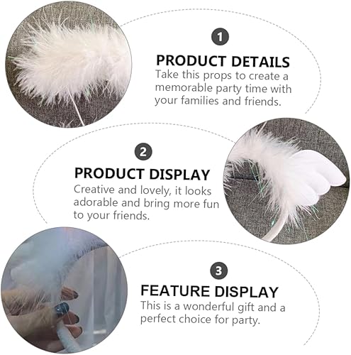 Vista 8 de OSALADI 3 Pcs Angel Headband Fabric Christmas Issue Card White Girl