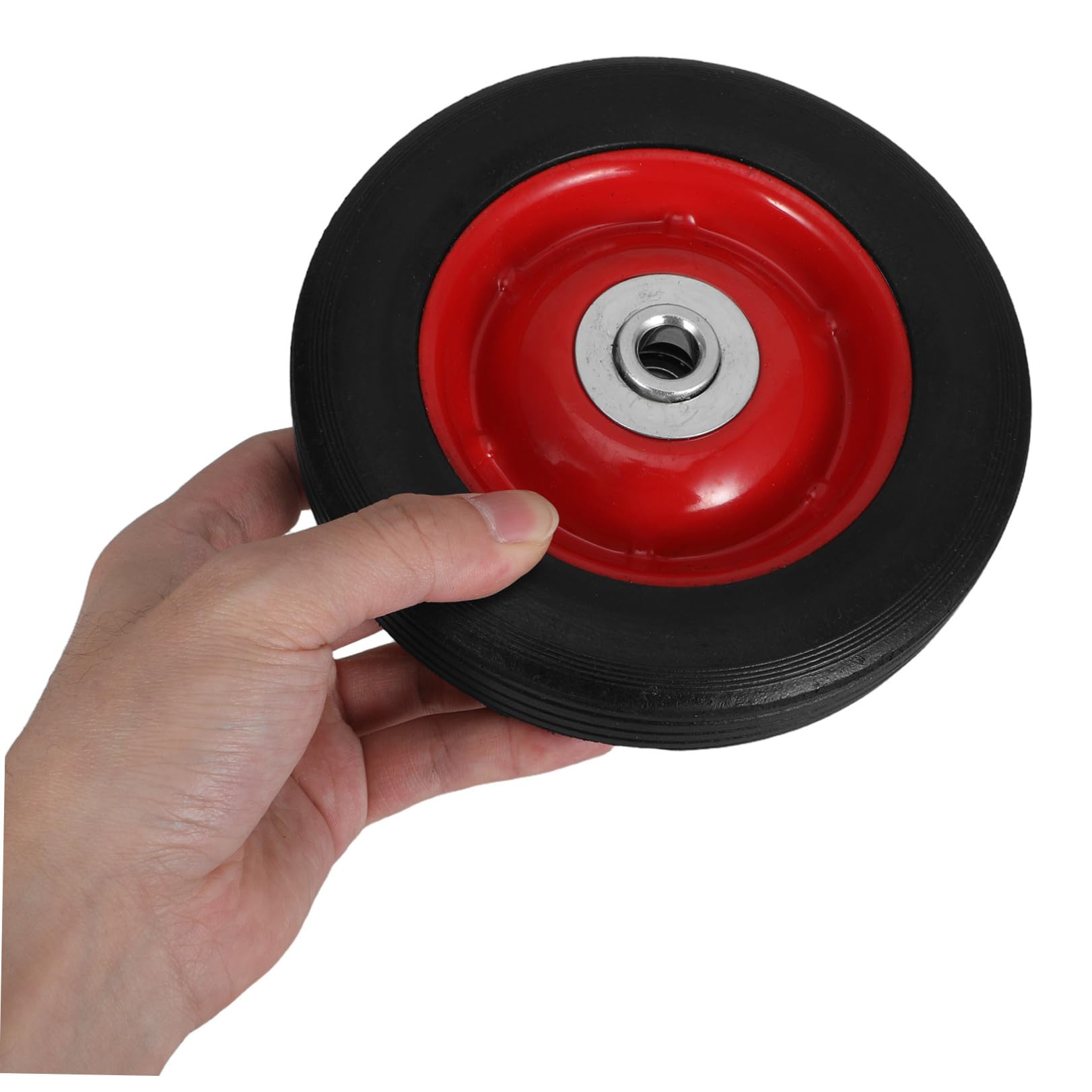 Toyvian 2 Piezas Rueda de Goma Maciza de Repuesto para Carrito, Rueda de Rodamiento de Hierro, Antipinchazos y Baja Resistencia Rodadura, para Carro de Lavandería y Cubo de Basura