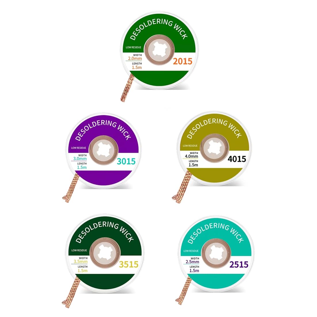 Aundhegrtt As Shown Low Residue Wick Wire Desoldering Braid Welding Tin Sucker Solder Remover Desoldering Braid Tape Copper Solde Wire