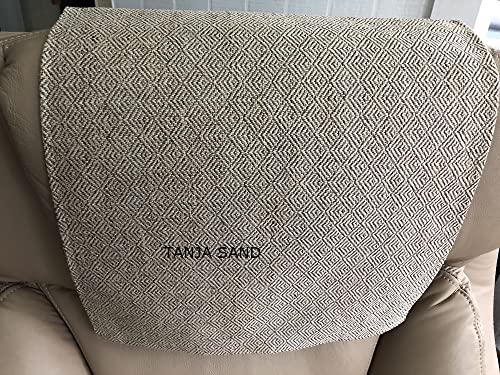 Recliner Headrest Cover As Furniture Protector, Tanja Sand Color, Size 14 X 30In For Office, Media Room Chair, Gift For Dad, Boss Or Home Decor #TOP2