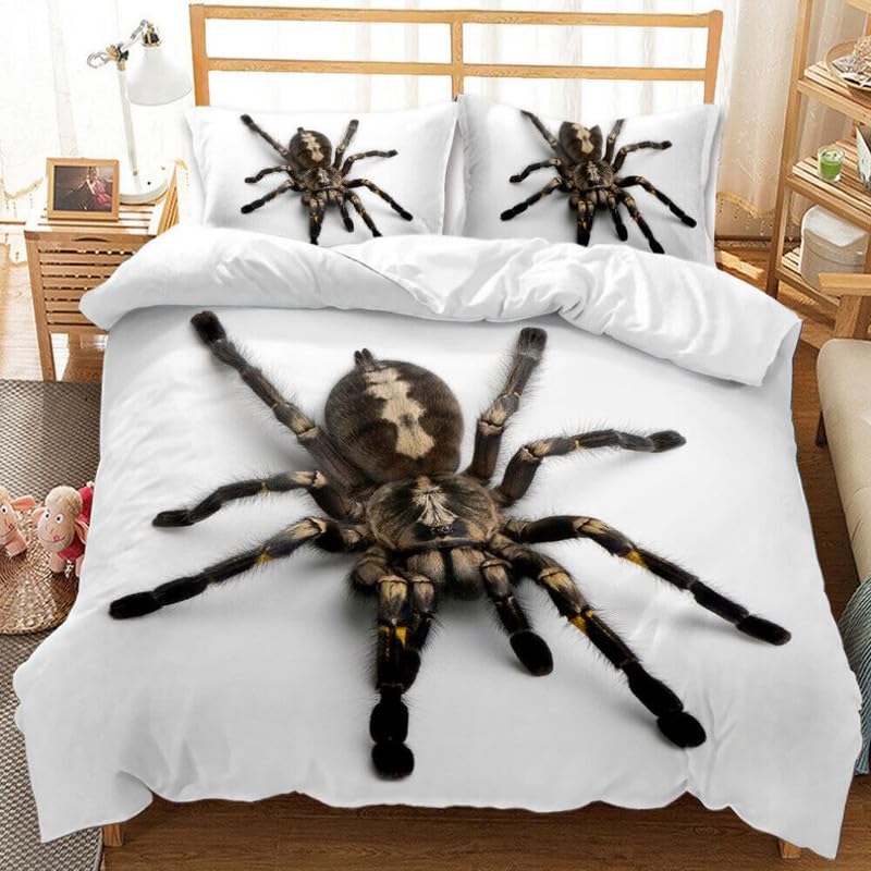 Parure de lit 220x240 araignée blanche en microfibre douce 110g/㎡