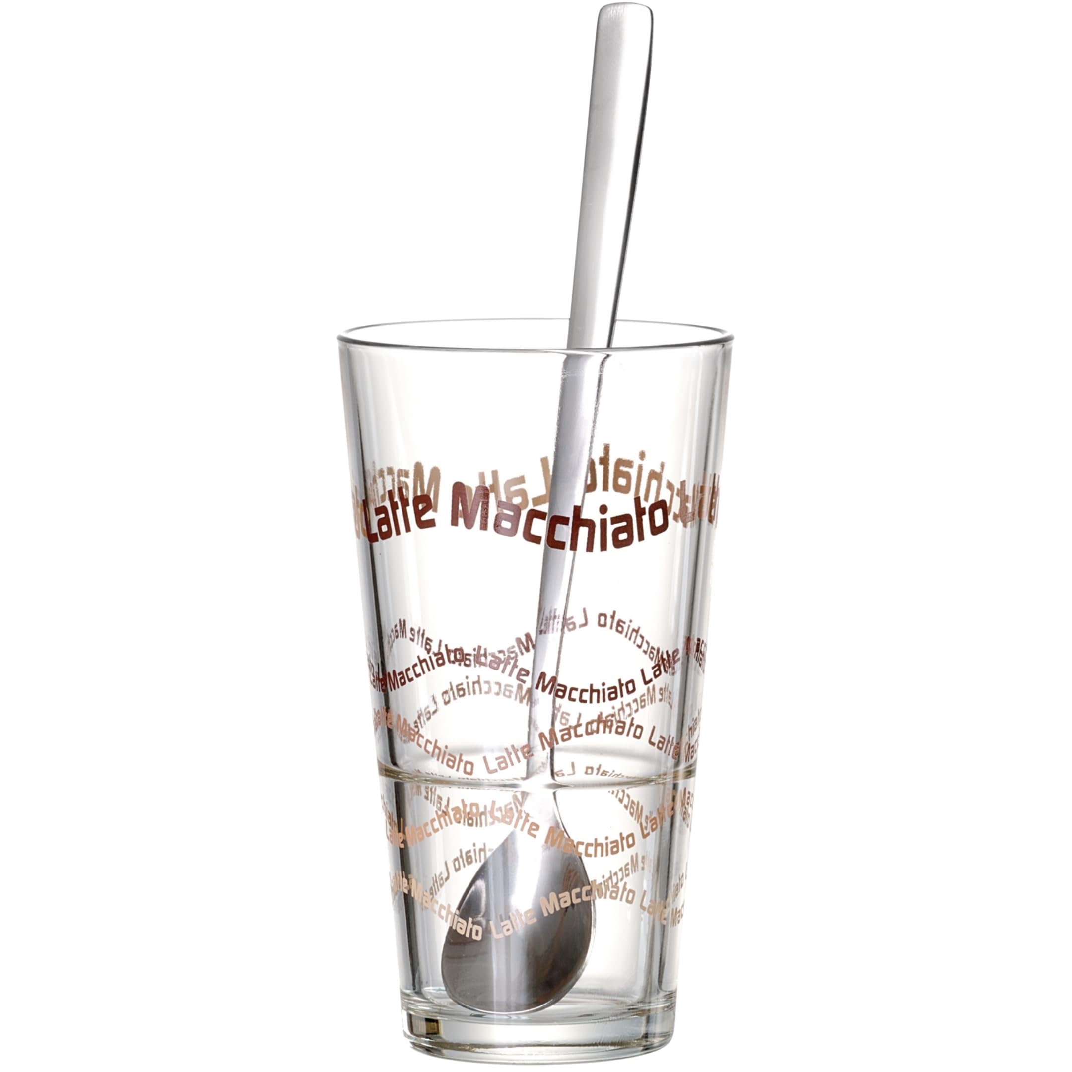 Ritzenhoff & Breker 124200 Latte Macchiato - Set di 8 Pezzi, Bicchieri + cucchiaino