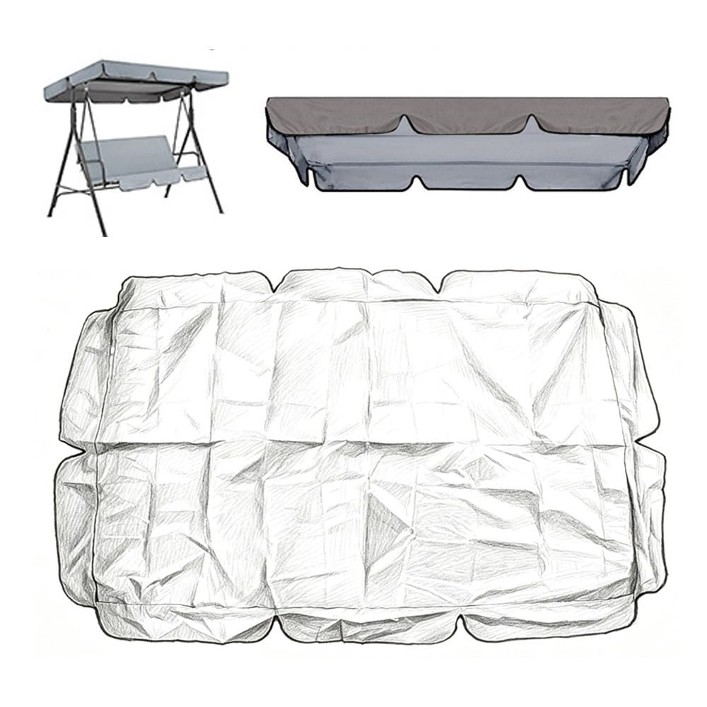 Toit De Rechange pour Balancelle De Jardin, Housse De Rechange Balancelle Imperméable Toit De Remplacement pour Balançoire 2 3 Places(Grey,98x73in-249x185cm)