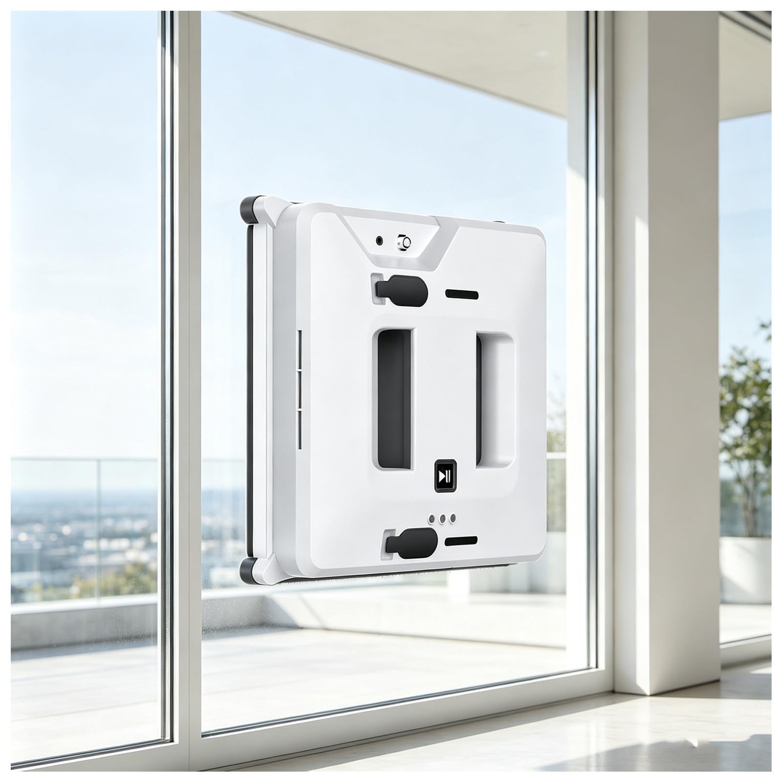 Robot Limpiacristales, Robot Limpiador de Ventanas con Limpieza Inteligente, Tecnología de Doble Pulverización Cruzada, Depósito de 60 ml, Succión de 2800 Pa, Detección de Bordes