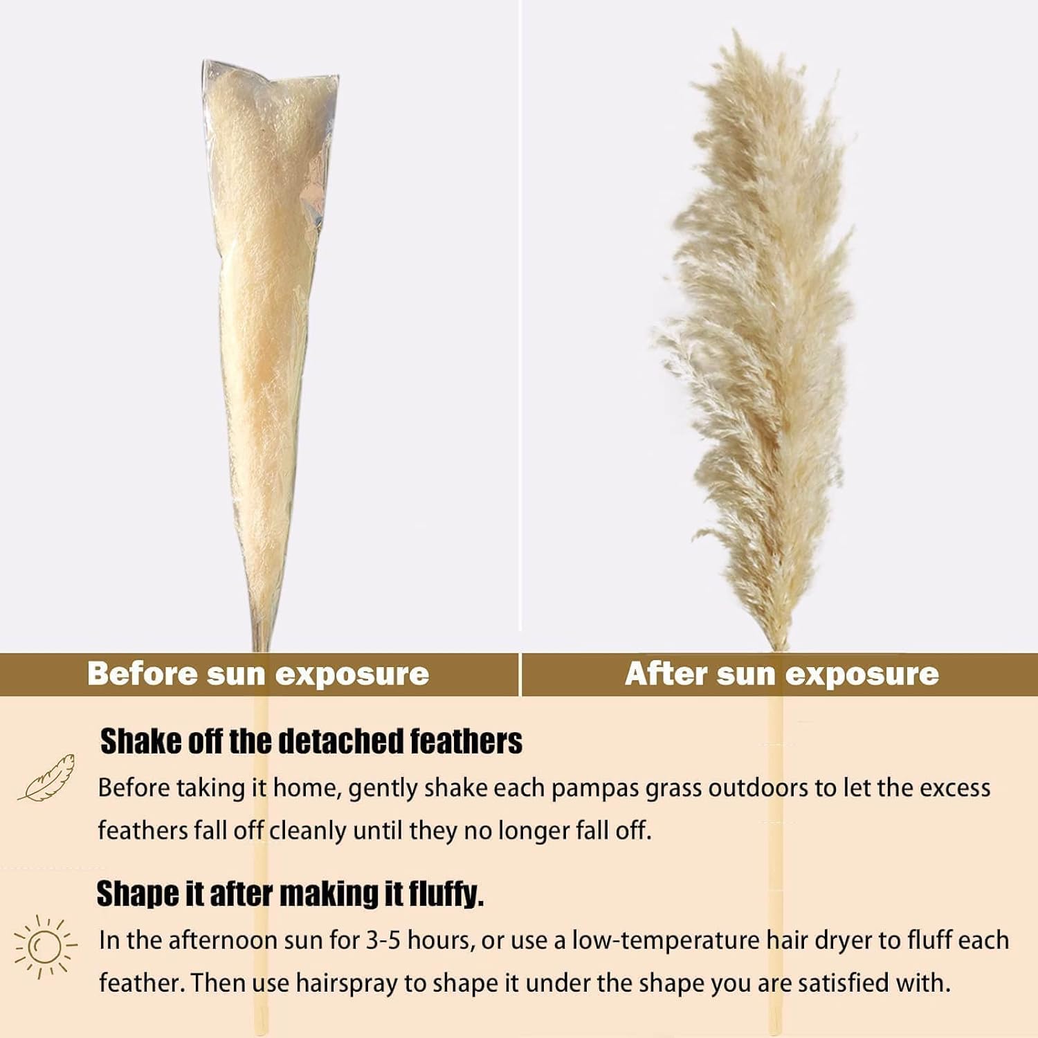 Pampas Grass Decor Tall 46 Inches,16 Stems Tall Pampas Grass for Floor Vase,Large Natural Dried Pompass Grass Branches Tall Fluffy,Boho Decor Pompous Grass No Shedding No Stench,for Home & Wedding