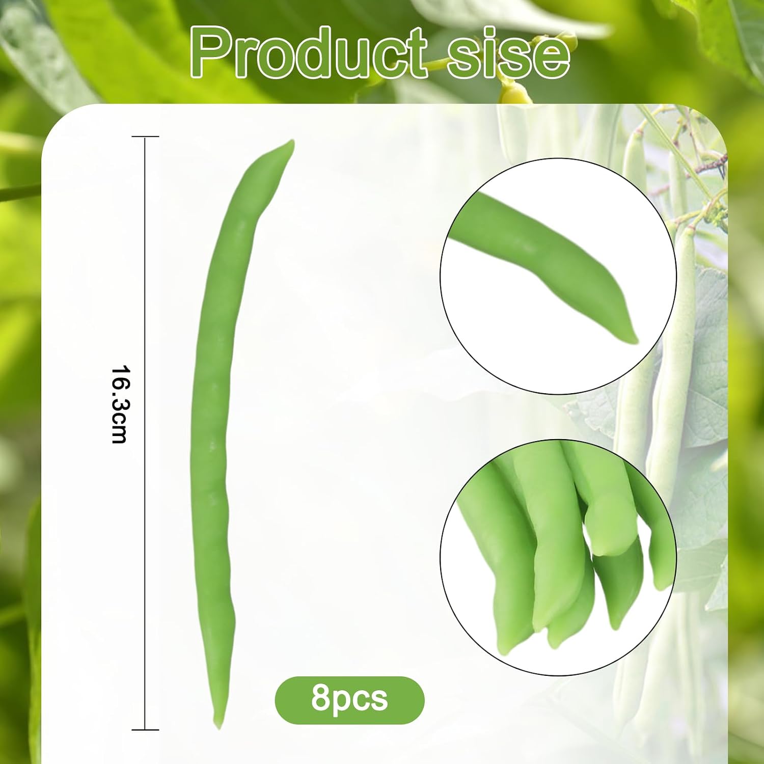 Fake Green Beans, Artificial Vegetables Simulation Green Bean for Kitchen Dining Room Cabinet Ornament Decoration