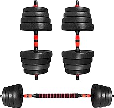 Dumbbells 10/15/20/30/40/50 kg, Adjustable Dumbbells and Dumbbells, Connecting and Extension Bar, Non-Slip Handles, 3 in 1 Dumbbell Set, Adjustable Weights, Home Gym
