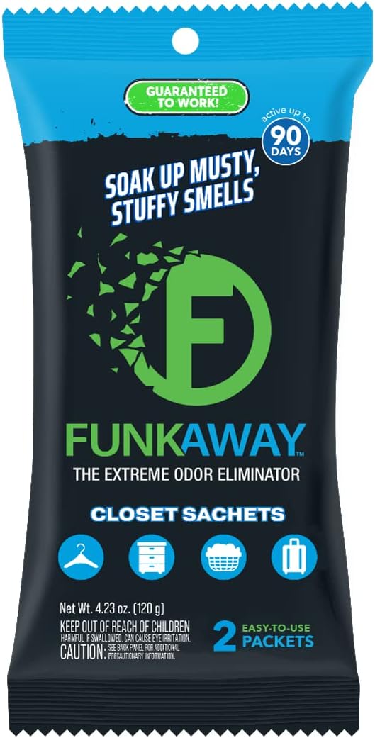 FunkAway Extreme Odor Absorbing Sachets for Closets and Storage
