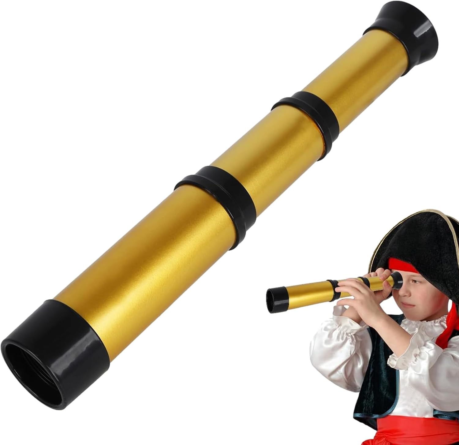 子供用単眼望遠鏡、調節可能なレトロな単眼望遠鏡、便利な格納式単眼望遠鏡、子供用望遠鏡おもちゃ、子供用手持ち教育科学おもちゃ、屋外旅行、世界探検、2～12歳の子供に最適。