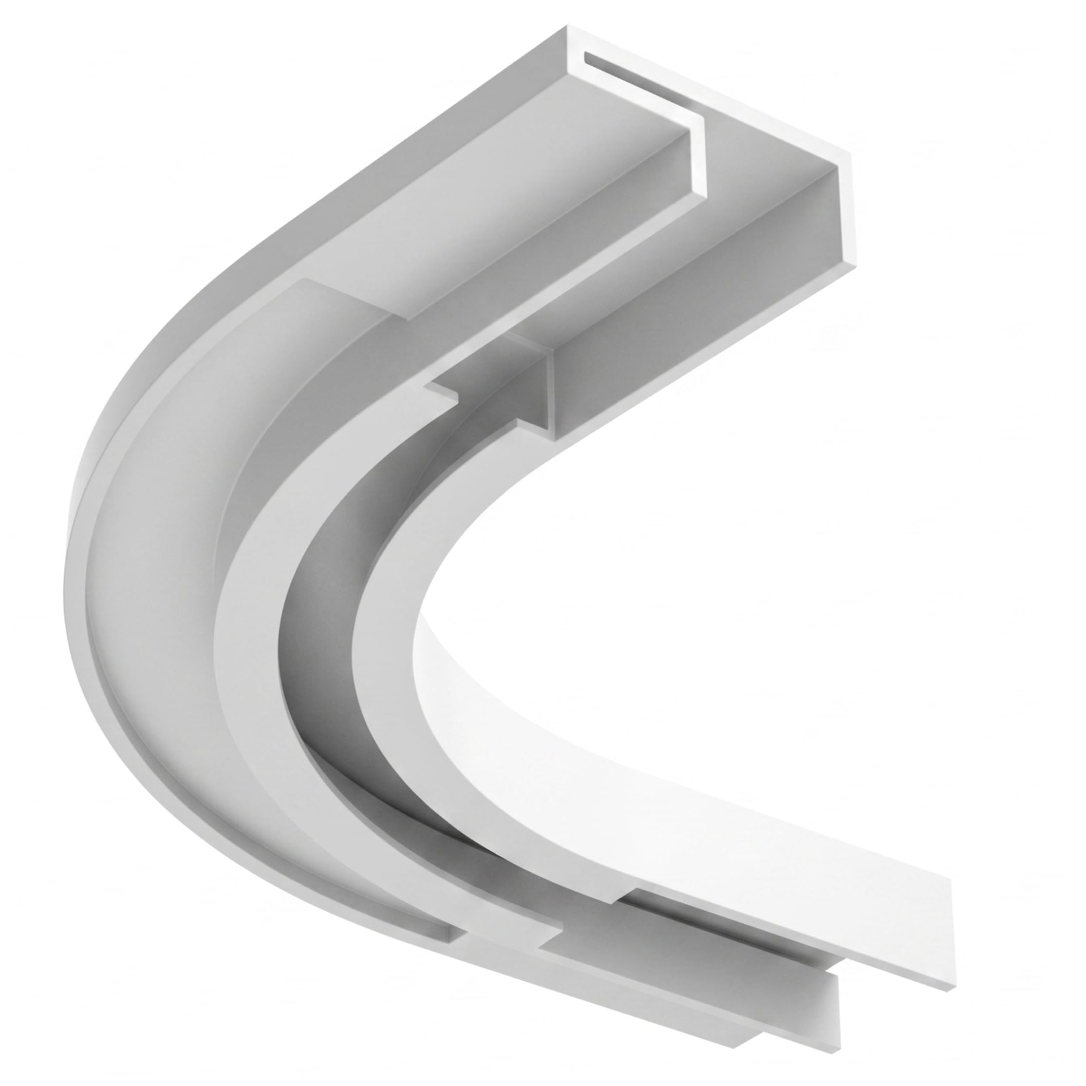 PithCogent Curved Connectors, 90° Curved Connectors for Curtain Track Adhesive Ceiling Curtain Track No Drill - Convert Straight To Tracks, White