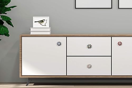 Miniatura 4 de Juego de 10 pomos coloridos de cerámica para cocina, gabinete, cajón, armario (multicolor)