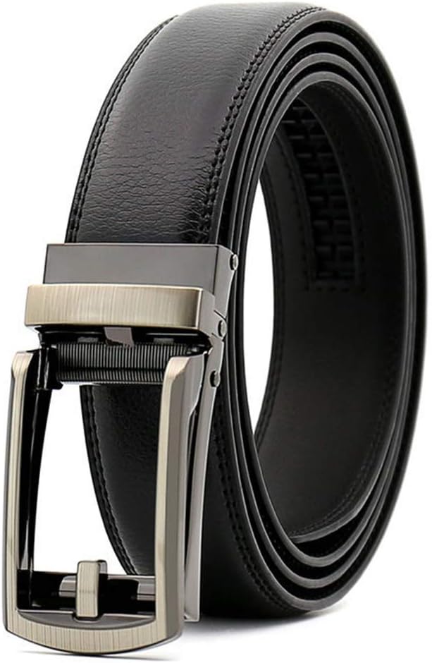 Men's Leather Ratchet Belt with Automatic Click Buckle Comfort Belts Perfect For Men (sty-7)