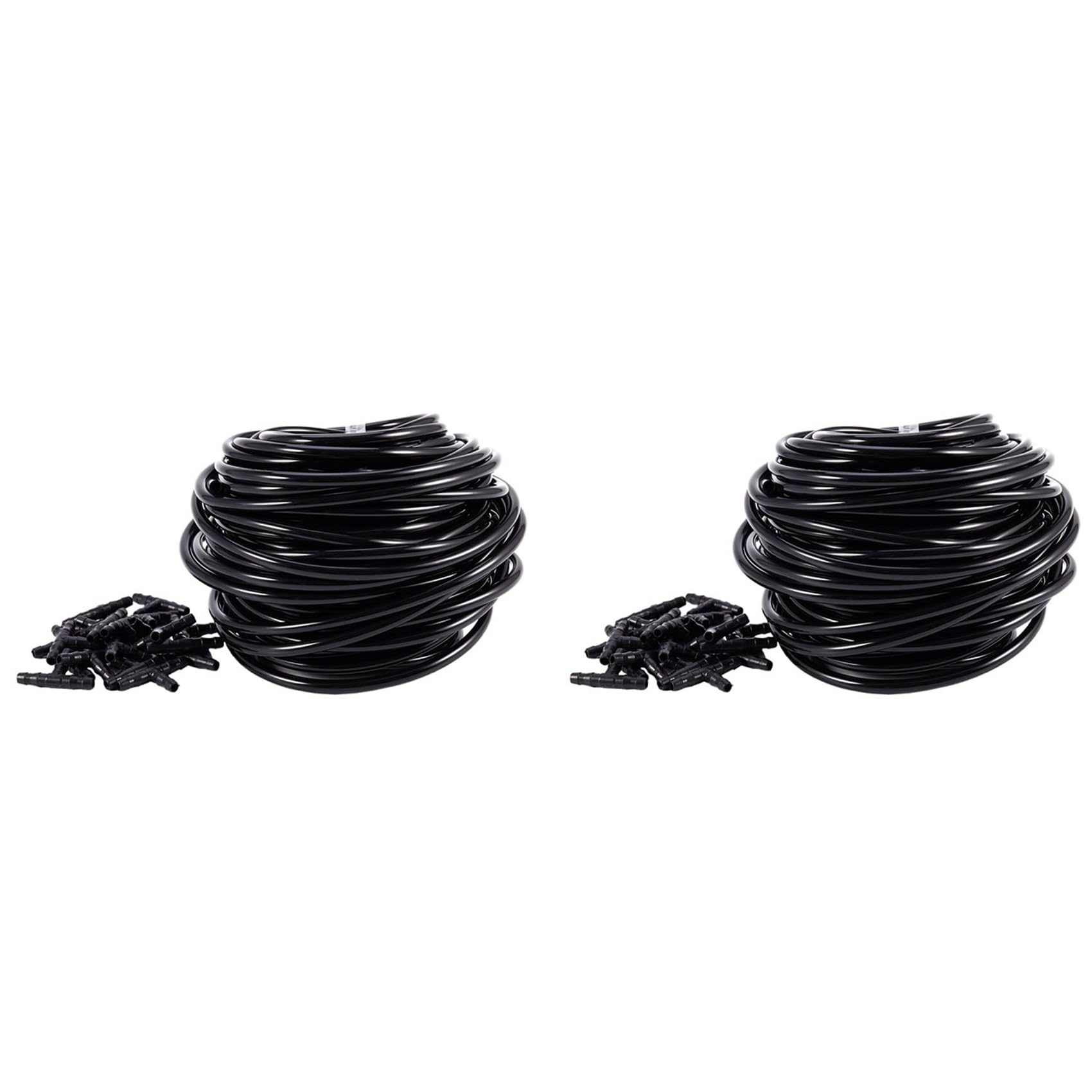 Jnchdghwa Black 2 Pcs 20M 4/7Mm Hose Garden Water Micro-Irrigation Pipe With 20 Pcs Tee Connectors Lawn Agriculture Sprinking Drip Tube