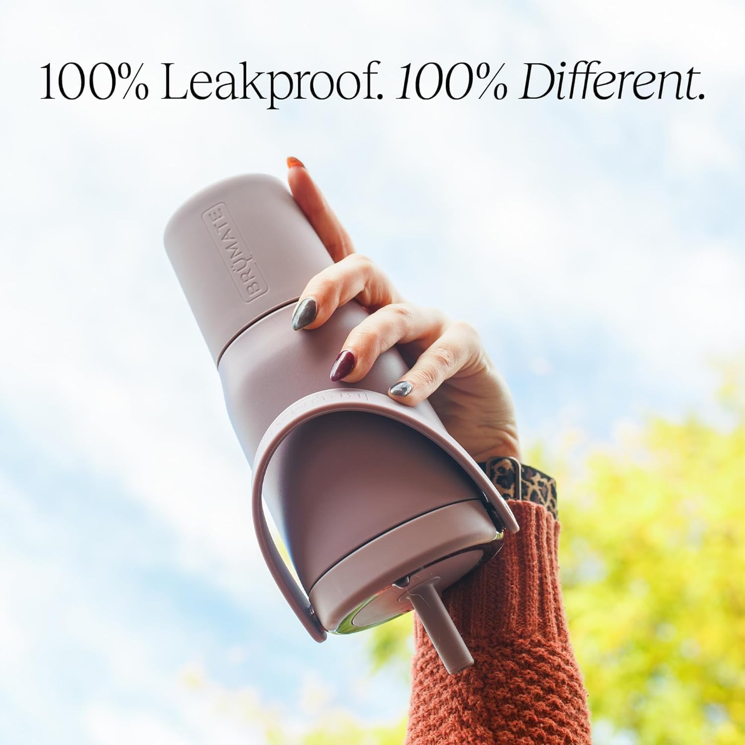 BrüMate Resa 25oz 100% Leakproof Travel Tumbler w/Handle & Straw | Flexible SoftSip Straw | Silicone Sleeve for Durability | Stainless Steel | Cup Holder & Travel Friendly Water Bottle (Star Burst) - Image 5